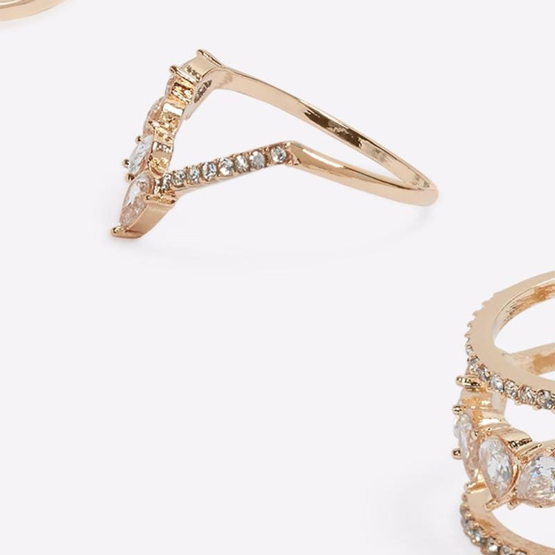 ALDO Gold Elastane Ring - Chic Elegance with Sparkle