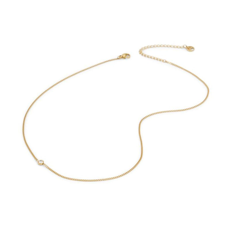ALDO Gold Elastane Necklace with Cubic Zirconia - Elegant Accessory