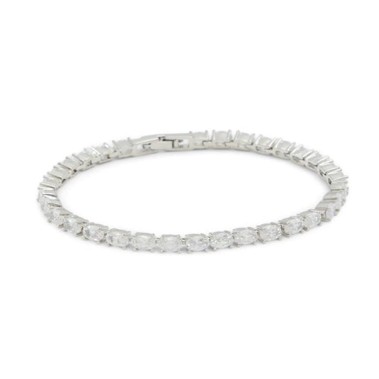 ALDO Silver Elastane Bracelet with Cubic Zirconia - Elegant Accessory