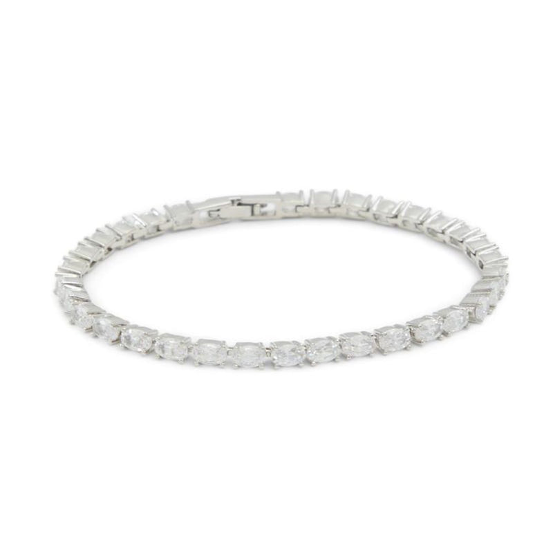 ALDO Silver Elastane Bracelet with Cubic Zirconia - Elegant Accessory