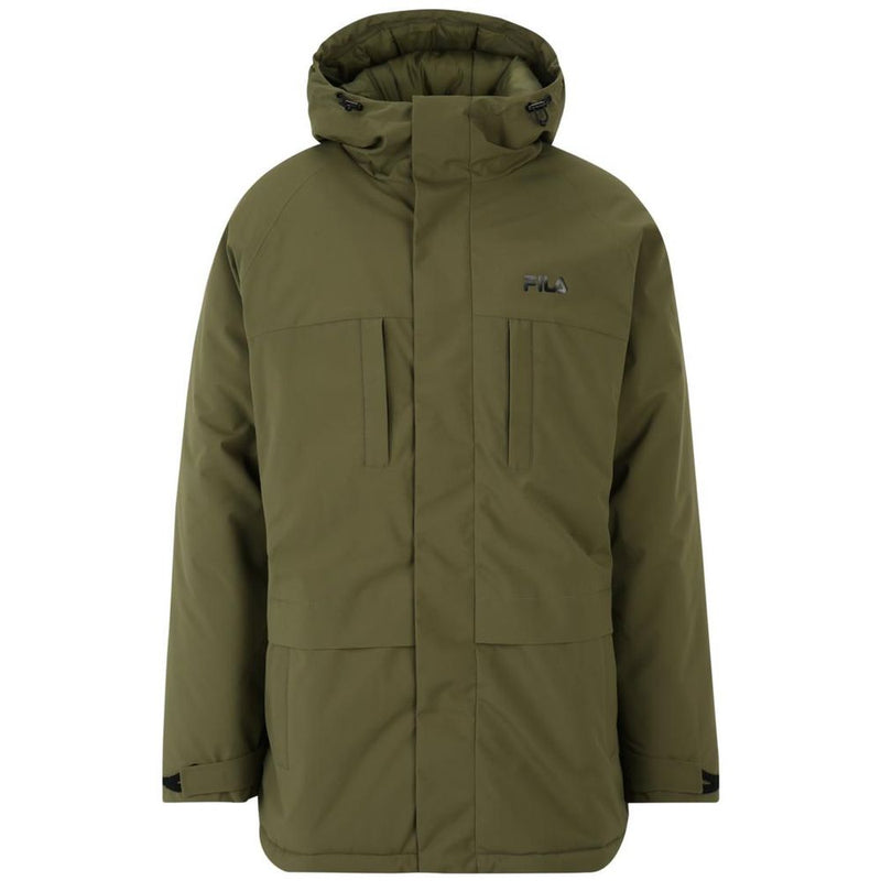 Fila Green Polyester Parka - Olive Night