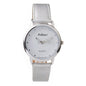 ARABIANS Silver Leather Dress Watch