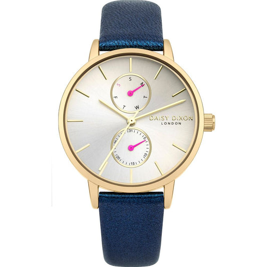 DAISY DIXON Blue Leather Dress Watch - Elegant Quartz Timepiece