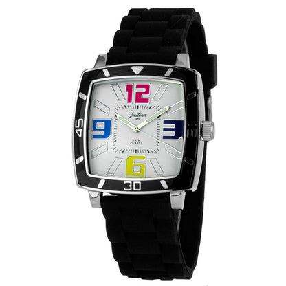 JUSTINA Black Rubber Sport Watch