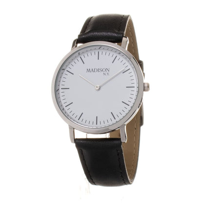 MADISON Black Artificial Leather Dress Watch