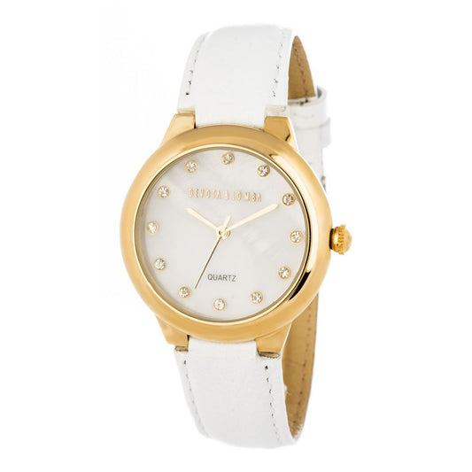 DEVOTA & LOMBA Montre en Cuir Blanc pour Femme