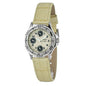 JUSTINA Beige Leather Dress Watch