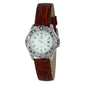 JUSTINA Brown Leather Dress Watch
