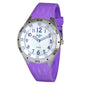 JUSTINA Purple Rubber Bracelet Watch