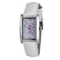 JUSTINA White Leather Dress Watch