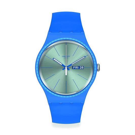 SWATCH Blue Plastic Dress Watch