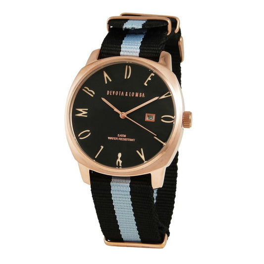 DEVOTA & LOMBA Black Nylon Sport Watch for Men