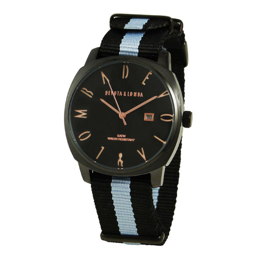 DEVOTA & LOMBA Black Nylon Bracelet Watch for Men