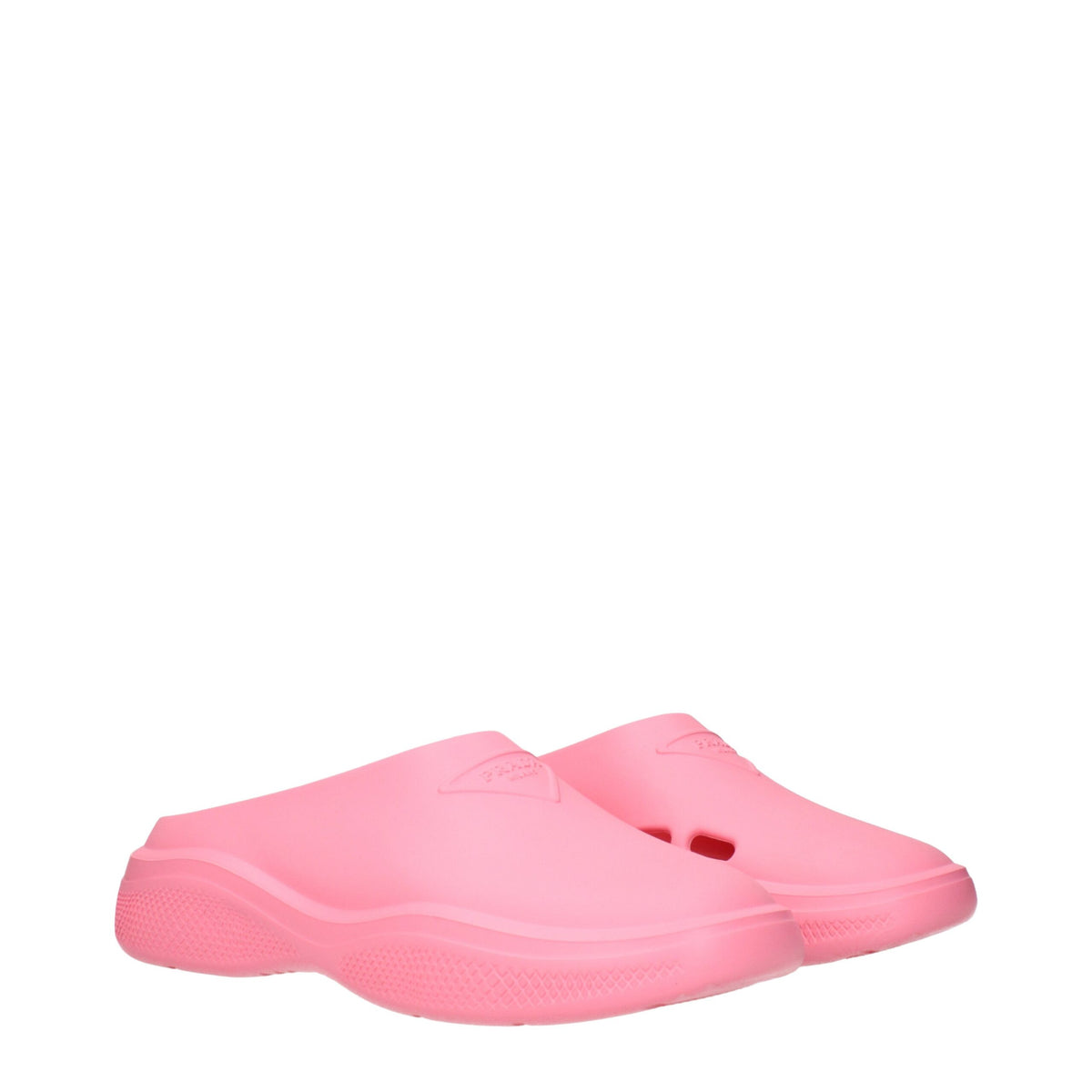 Pantoufles Prada en coton rose
