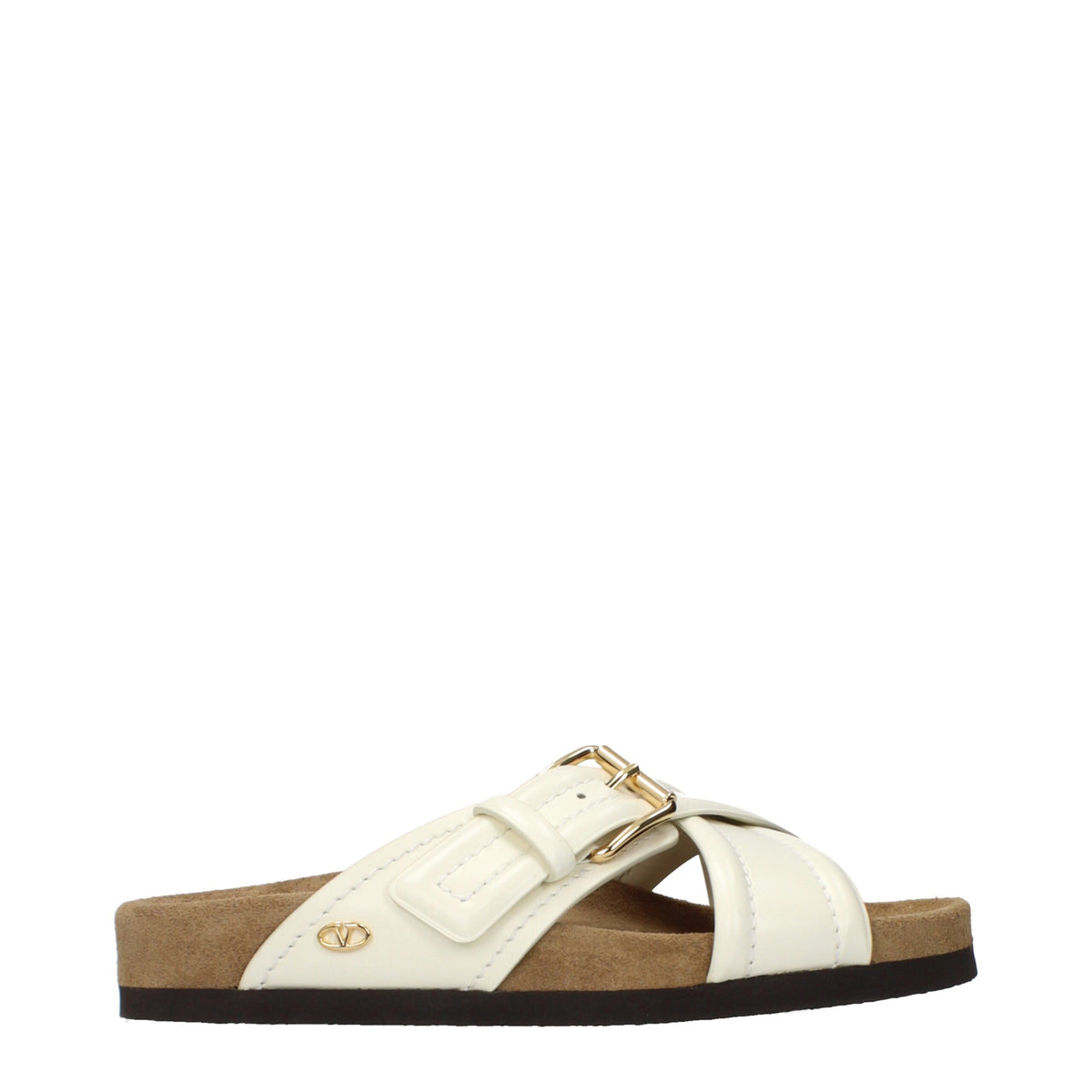Valentino Garavani Beige Leather Slippers for Women