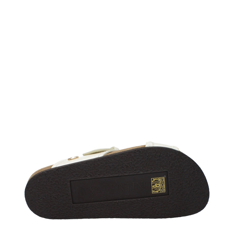 Valentino Garavani Beige Leather Slippers for Women