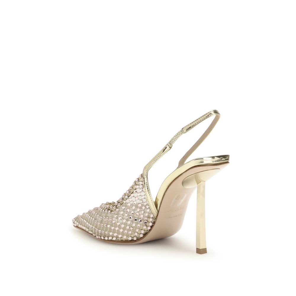 LE SILLA Gilda Silver Nylon Platform Pumps for Women