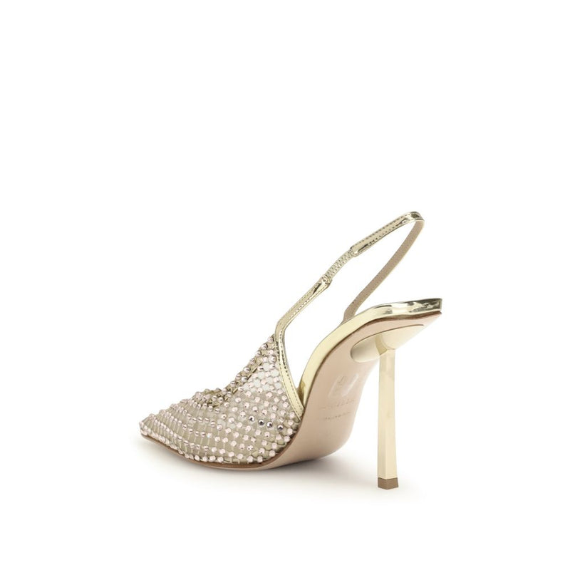 LE SILLA Gilda Silver Nylon Platform Pumps for Women