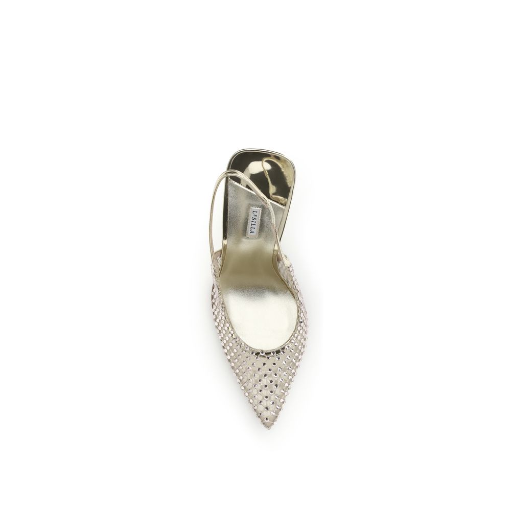 LE SILLA Gilda Silver Nylon Platform Pumps for Women