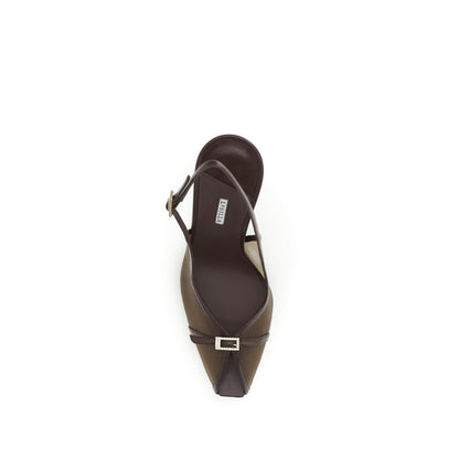 LE SILLA Brown Nylon Platform Pumps