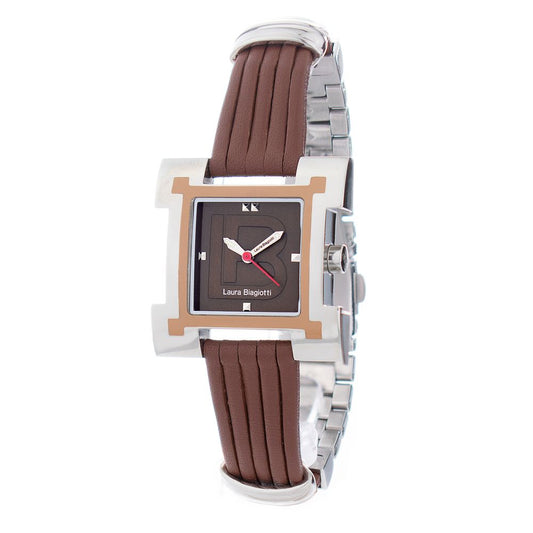 Montre de Luxe Femme Laura Biagiotti en Cuir Marron