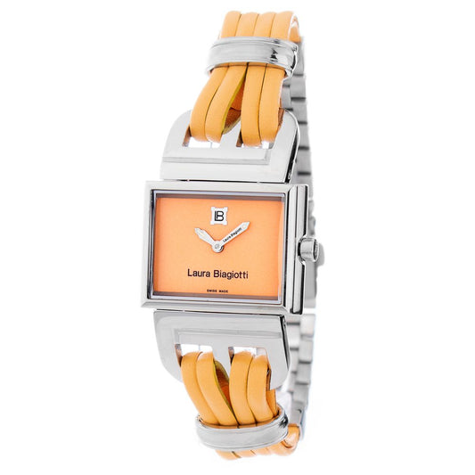 Montre de Luxe Femme Laura Biagiotti en Cuir Orange