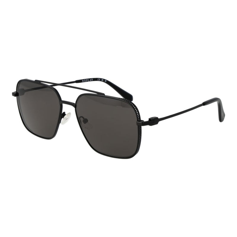 Replay Black Metal Aviator Sunglasses