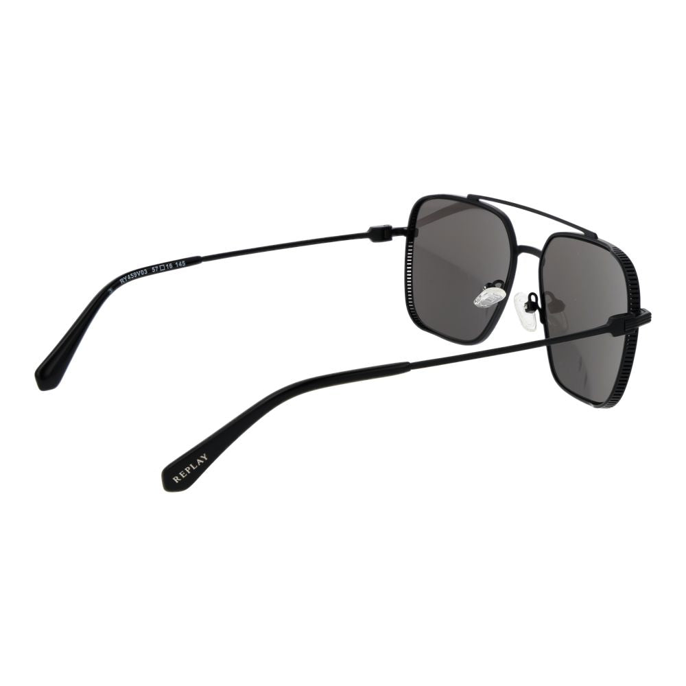 Replay Black Metal Aviator Sunglasses