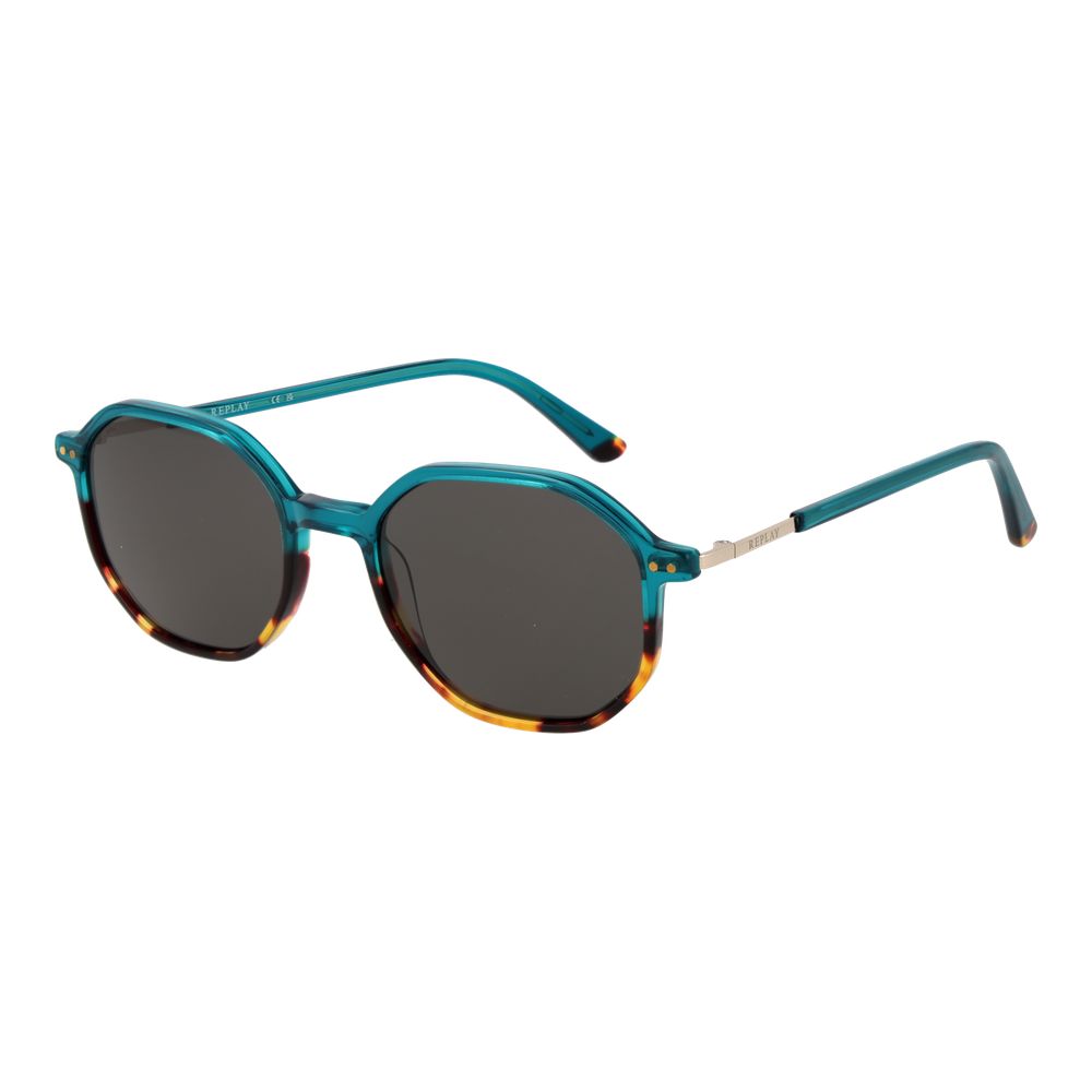 Replay Turquoise Plastic Sunglasses for Unisex