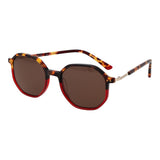 Replay Brown Plastic Sunglasses - Unisex Panto Style