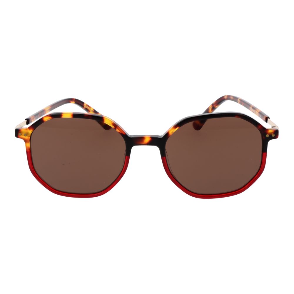 Replay Brown Plastic Sunglasses - Unisex Panto Style