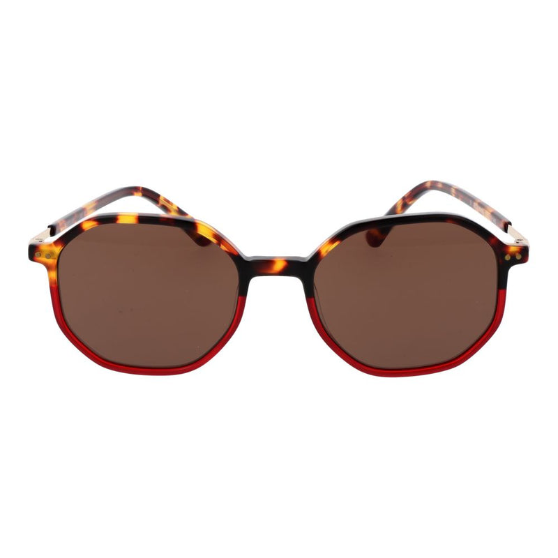 Replay Brown Plastic Sunglasses - Unisex Panto Style