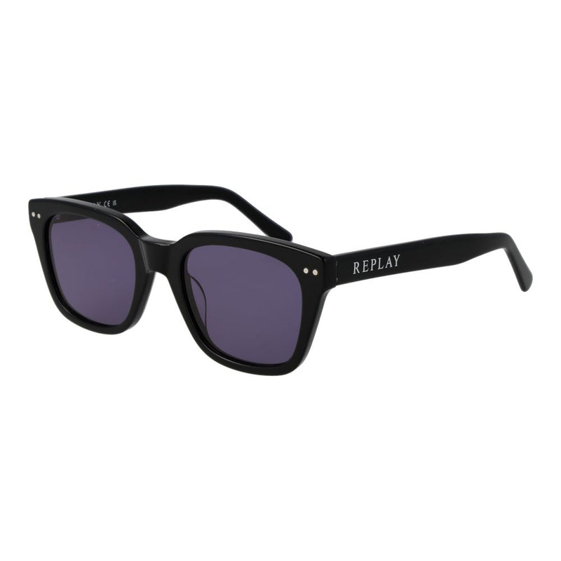 Replay Black Plastic Sunglasses - Stylish Square Design