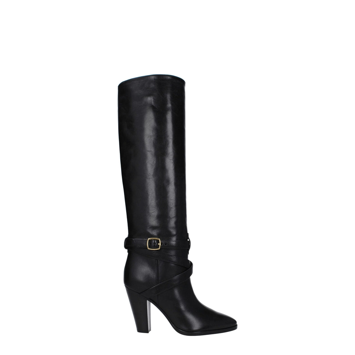Celine Black Leather High Heel Boots - Elegant & Stylish
