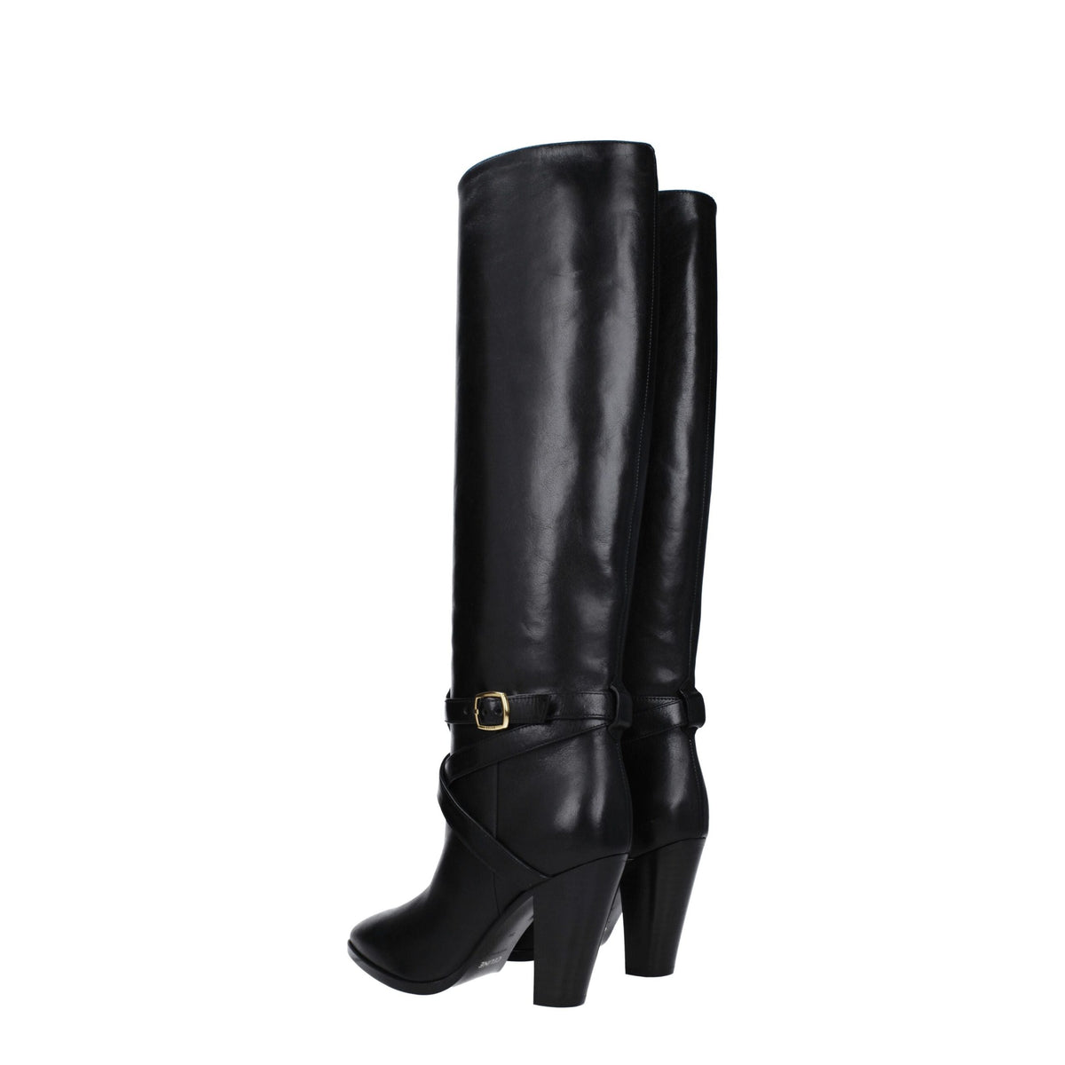 Celine Black Leather High Heel Boots - Elegant & Stylish