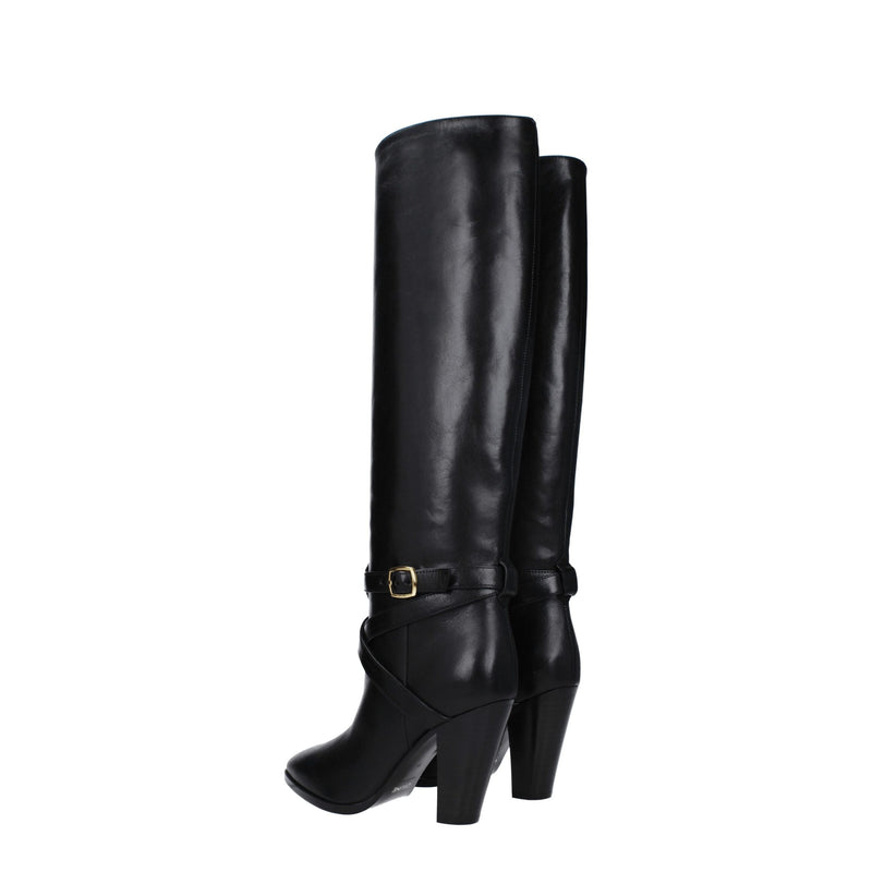Celine Black Leather High Heel Boots - Elegant & Stylish