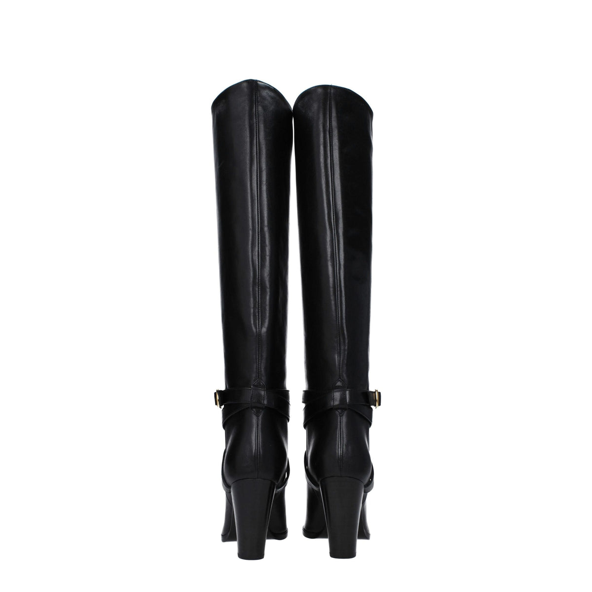 Celine Black Leather High Heel Boots - Elegant & Stylish
