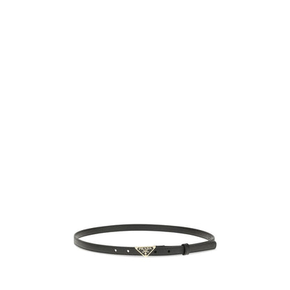 Ceinture fine Prada Bos Taurus en cuir de veau noir
