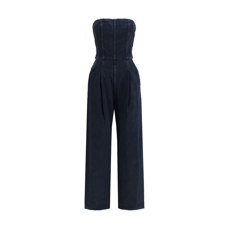 Combinaison en coton bleu doré