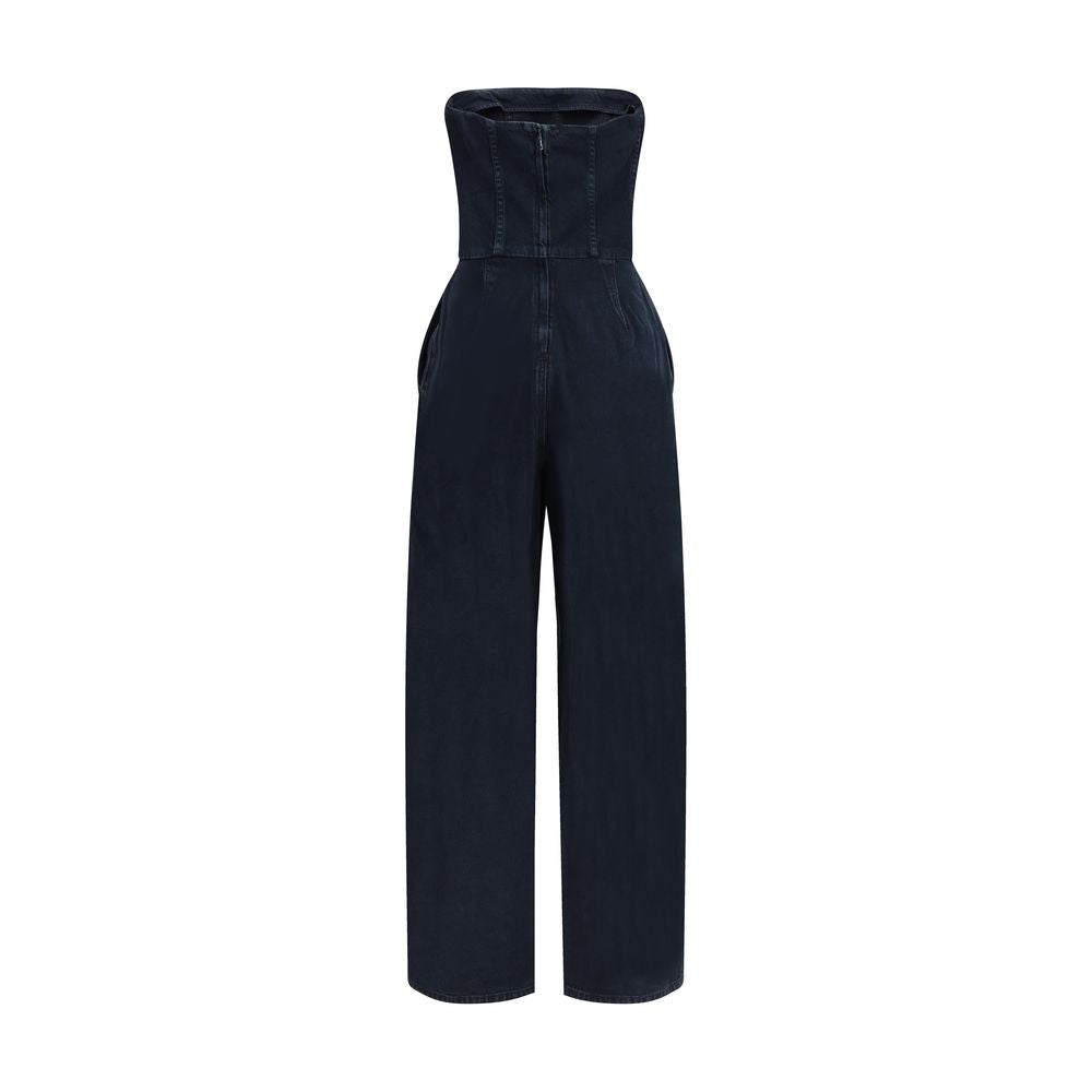 Combinaison en coton bleu doré