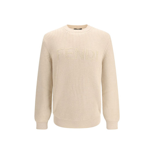 Sweat-shirt en laine polaire beige Fendi