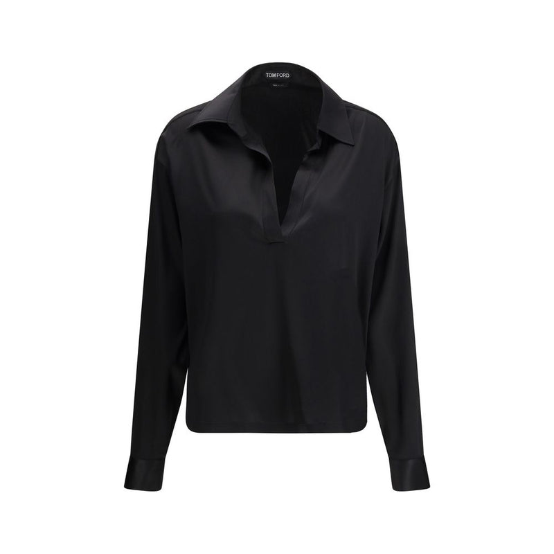 Tom Ford Black Silk Polo Shirt - Luxurious Elegance