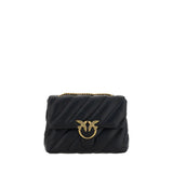PINKO Black Leather Love Puff Shoulder Bag