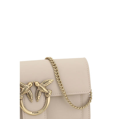 Sac bandoulière PINKO Bos Taurus en cuir de veau beige
