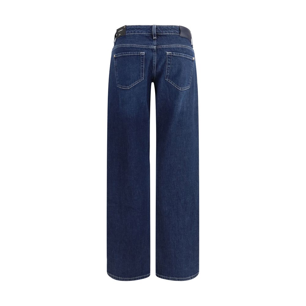 7FOR Blue Cotton Straight-Leg Jeans - Effortless Style & Comfort