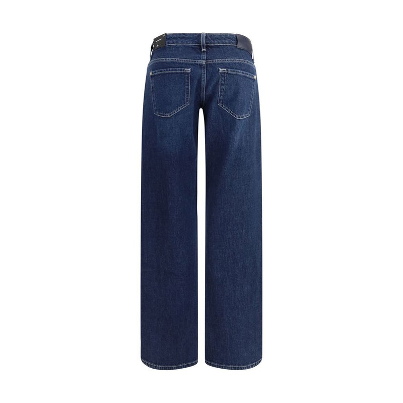 7FOR Blue Cotton Straight-Leg Jeans for Effortless Style
