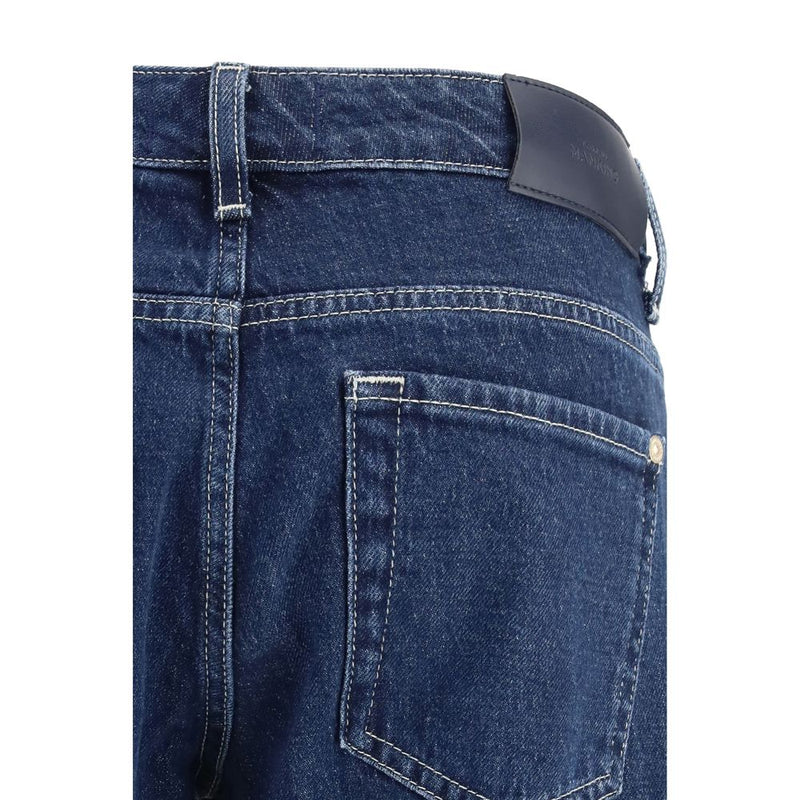 7FOR Blue Cotton Straight-Leg Jeans for Effortless Style