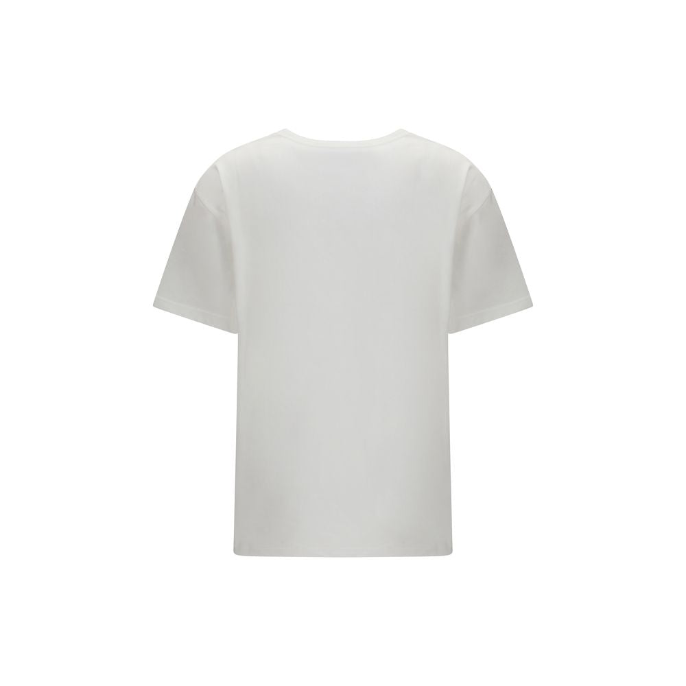 Valentino White Cotton T-Shirt with Panther Graphic