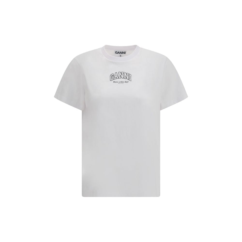 Ganni White Cotton T-Shirt - Essential Wardrobe Staple