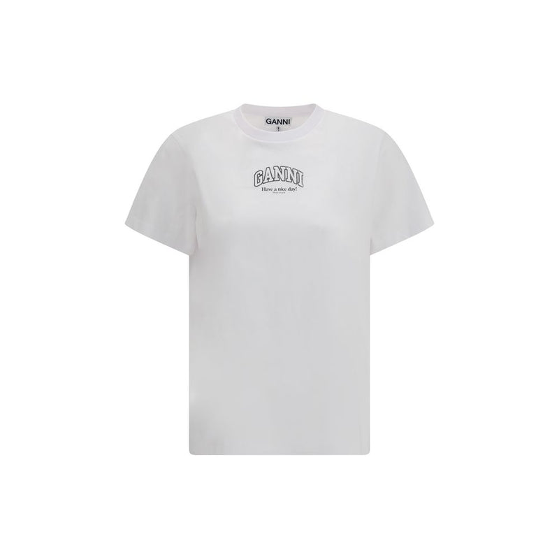 Ganni White Cotton T-Shirt - Essential Wardrobe Staple
